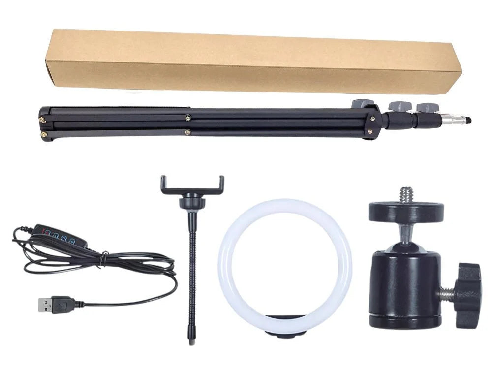 LED Ringlicht 12 Zoll (30 cm) mit Stativ und Handyhalter – Dimmbares Ringlicht mit 3 Lichtfarben für Foto, Video und Livestream