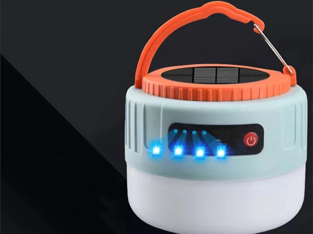 LED solar camping lamp USB tent light outdoor lamp emergency light with solar panel