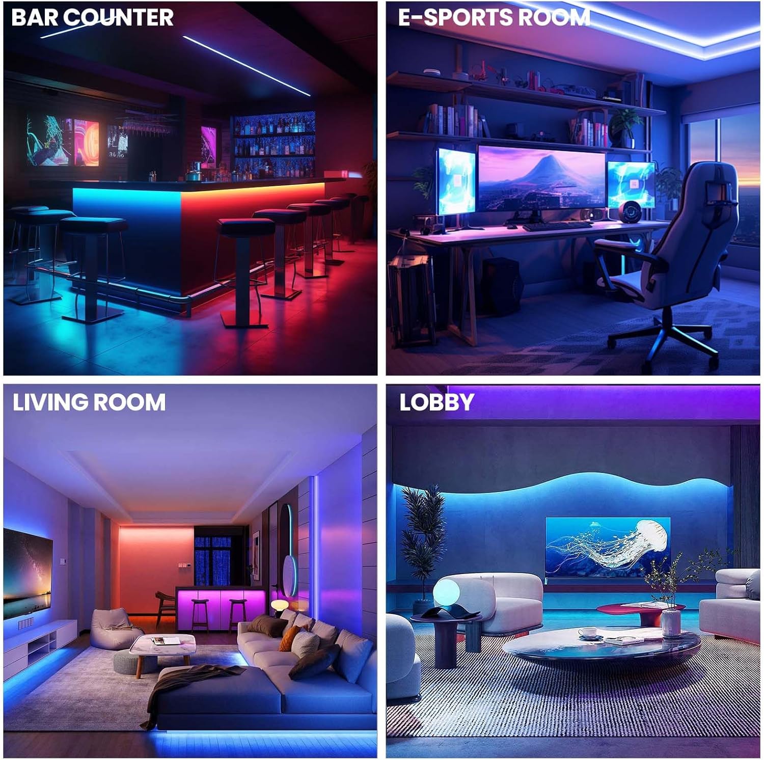 10m LED RGB Strip Set IP20 power supply 44-key APP and remote control music mod NEW 