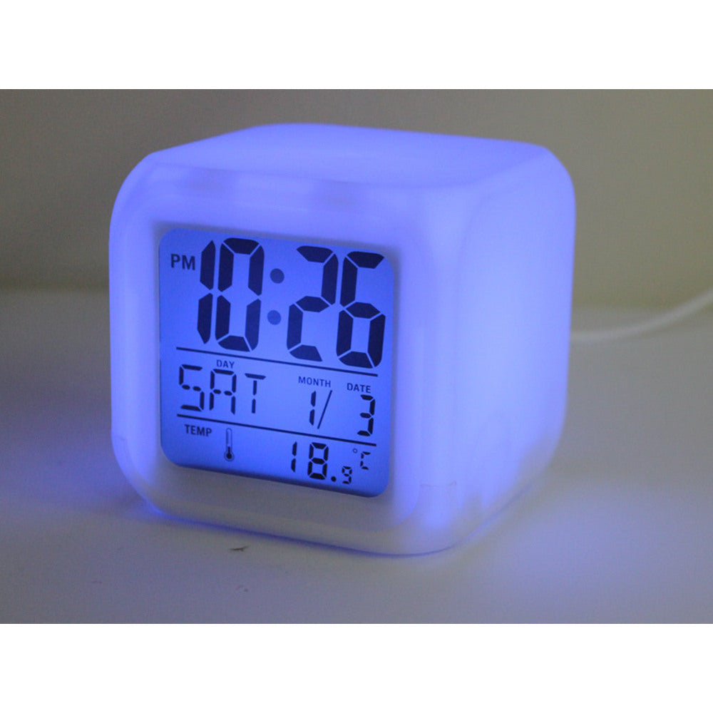 Kinder Digital Wecker 8cm mit LED Farbwechsel Nachtlicht & Alarmfunktion