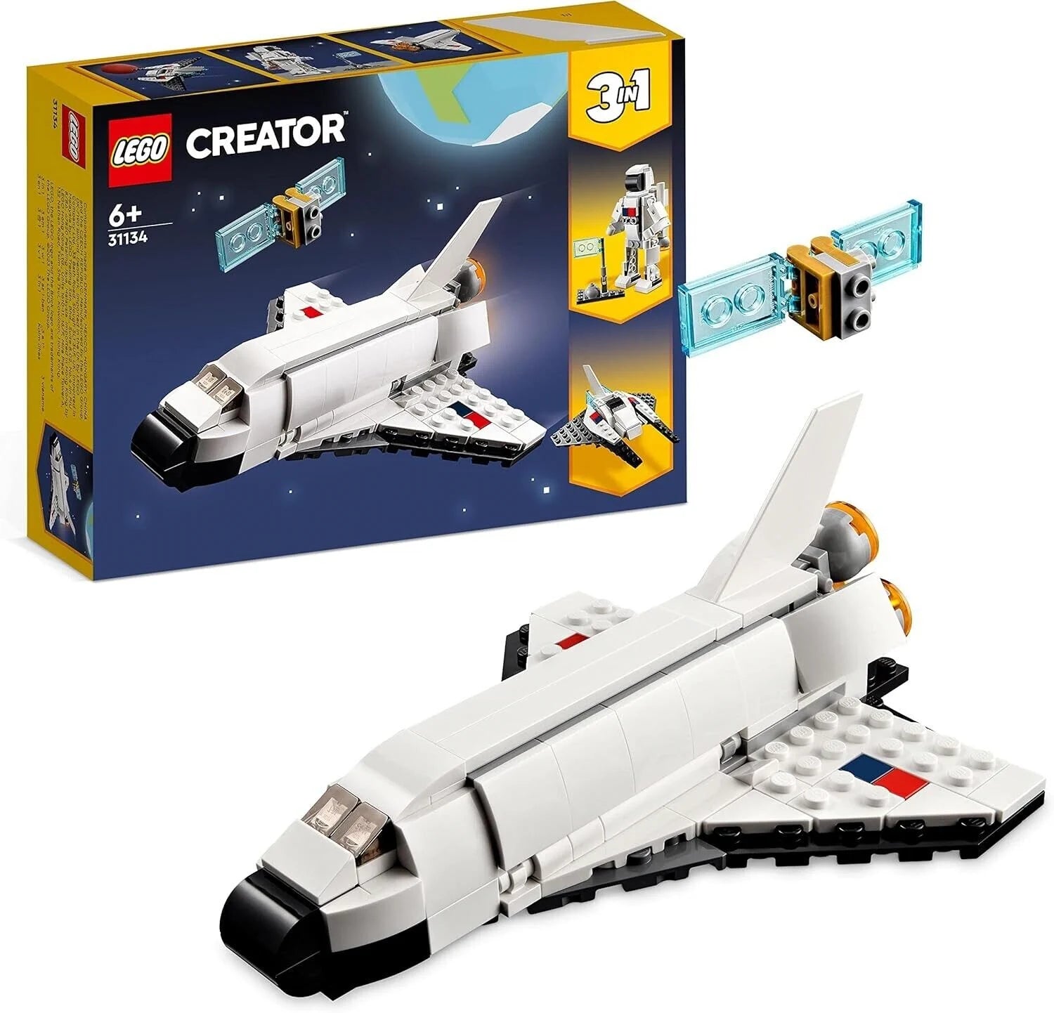 LEGO 31134 Creator 3in1 Spaceshuttle – Astronaut & Raumschiff Bauset für Kinder ab 6 Jahren