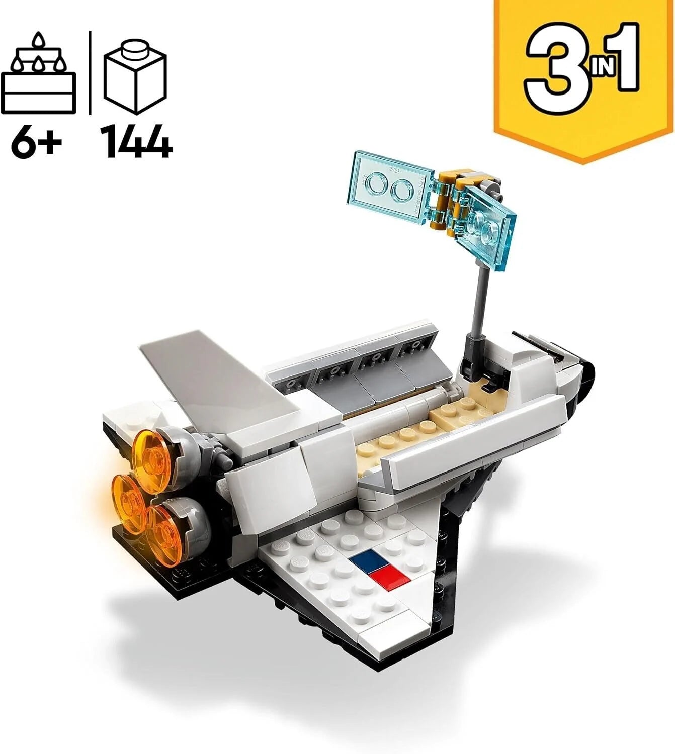 LEGO 31134 Creator 3in1 Spaceshuttle – Astronaut & Raumschiff Bauset für Kinder ab 6 Jahren