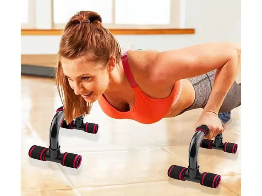 Liegestützgriffe Fitness Push Up Bars Traglast 100 kg Rutschfest Schwarz Orange