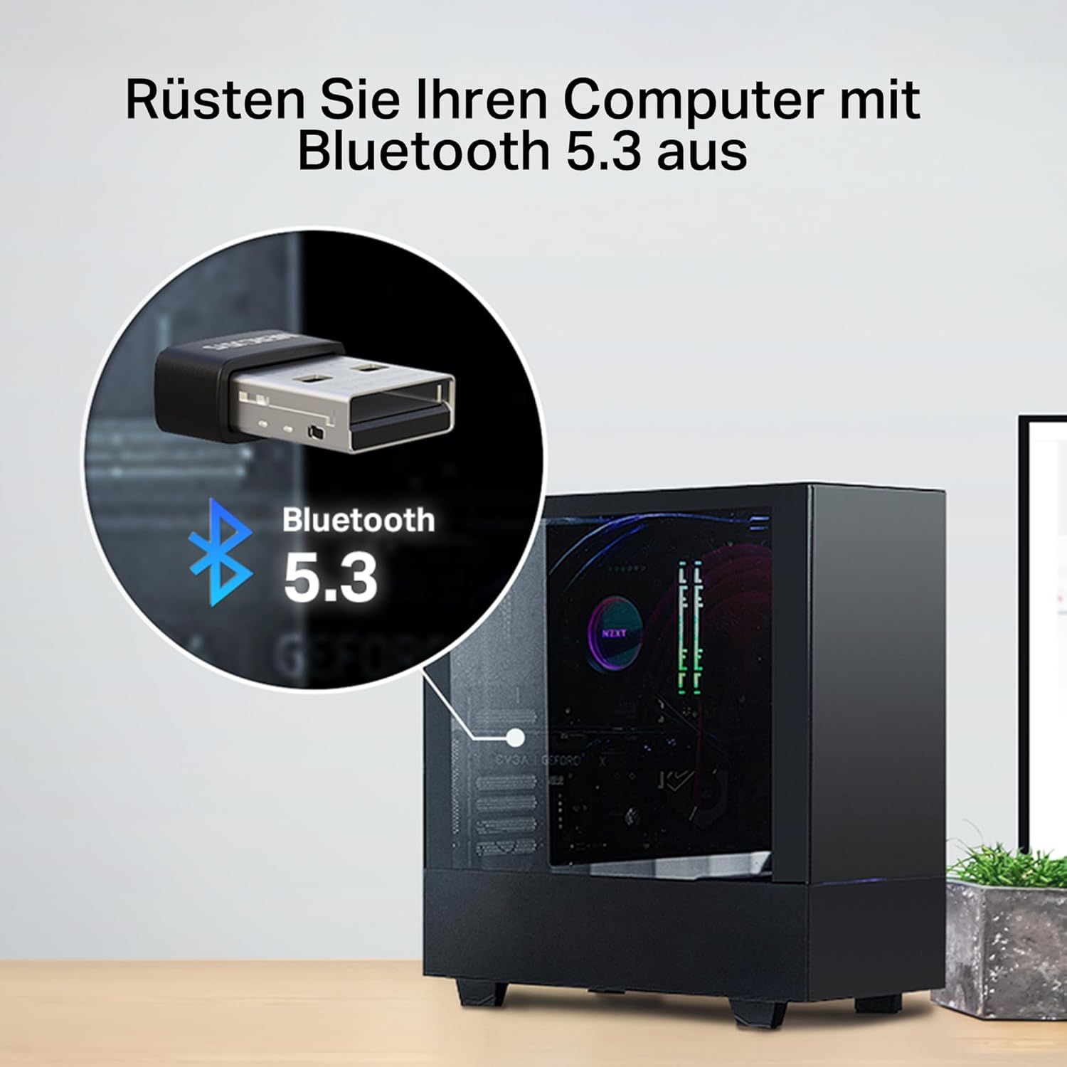 MA530 Bluetooth 5.3 USB Adapter – Nano Dongle für Windows 11/10/8.1/7 PC & Laptop