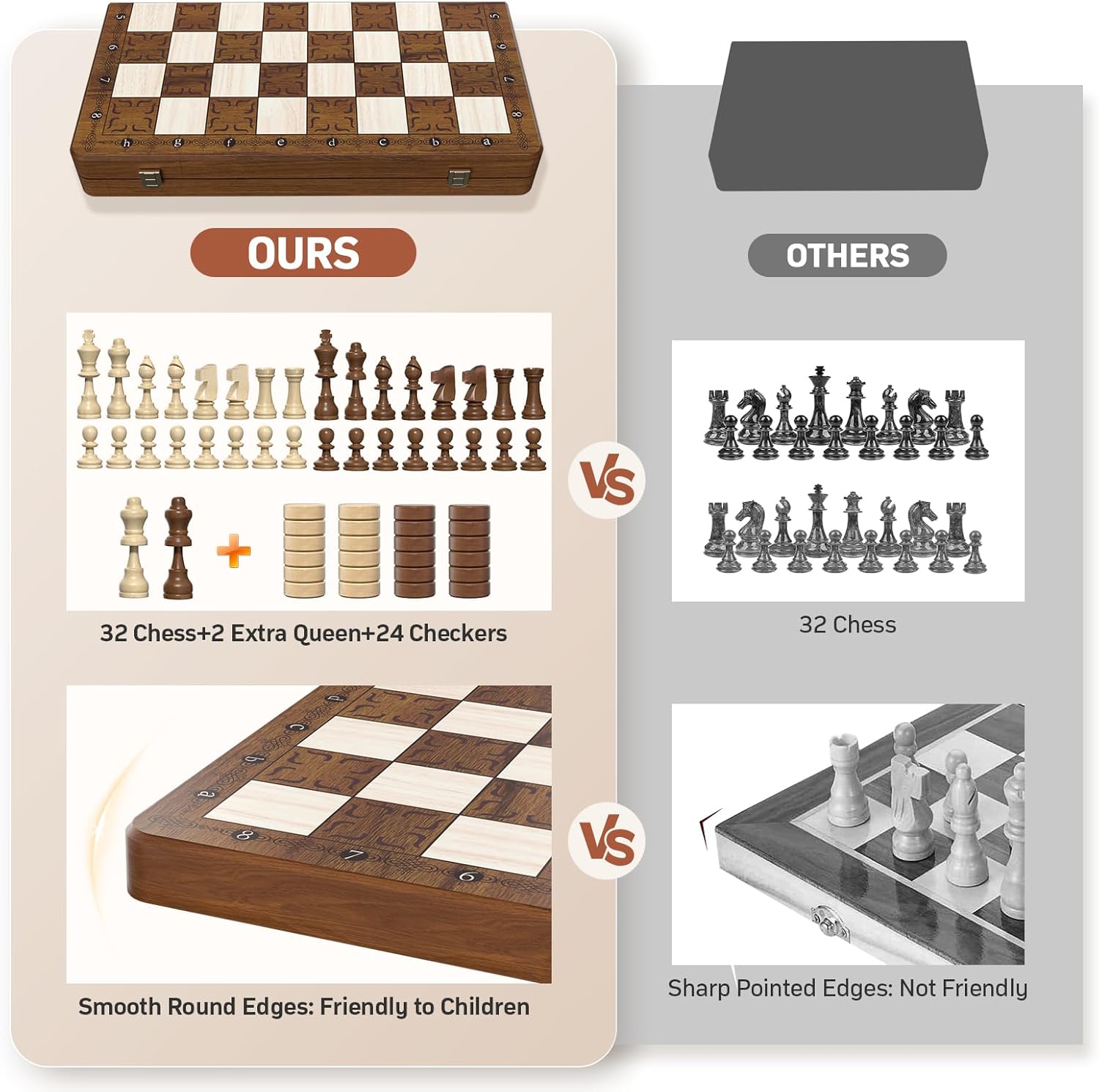 Chess chess game chess pieces wood chess board made of wood travel chess 39x39
