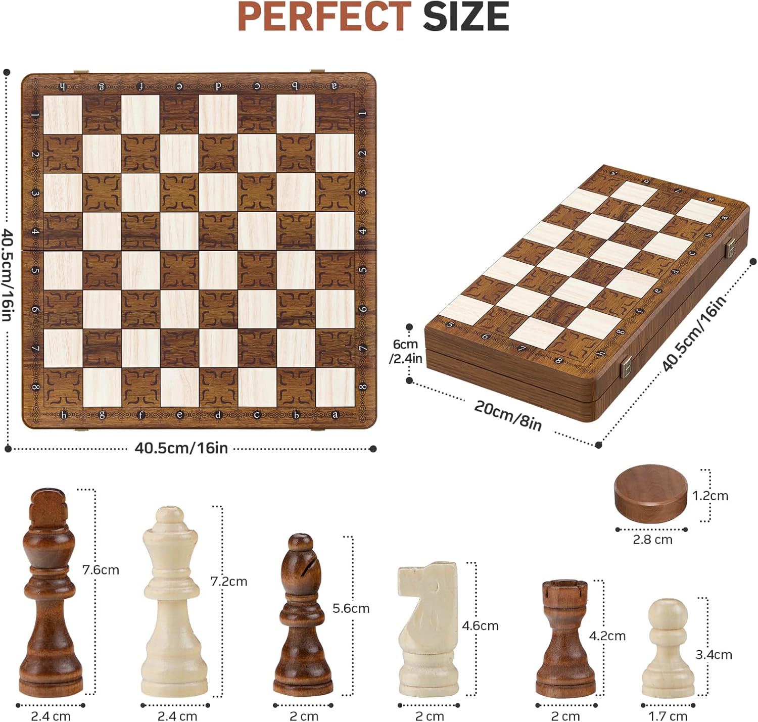 Chess chess game chess pieces wood chess board made of wood travel chess 39x39