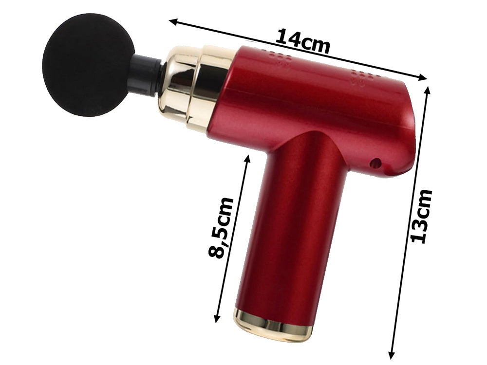 Mini Massagepistole mit 4 Aufsätzen und 6 Intensitätsstufen – Tragbares Muskelmassagegerät mit USB-C