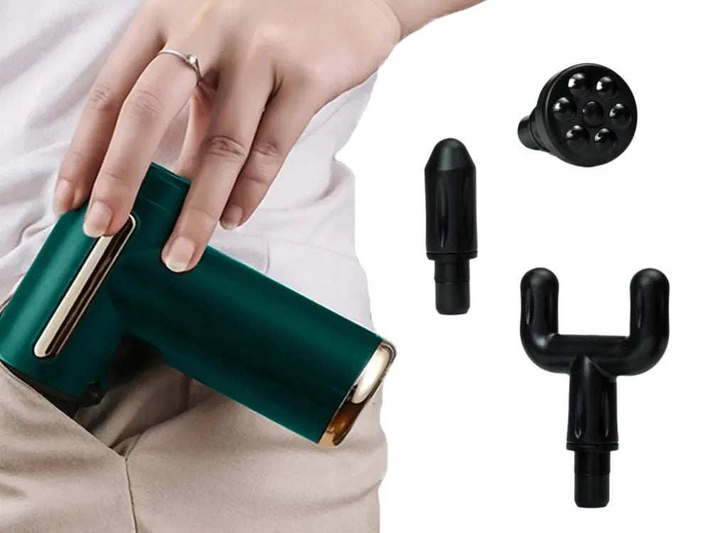 Massagepistole Massagegerät 30W USB-C 6 Stufen 4 Aufsätze Muskelmassage Sport