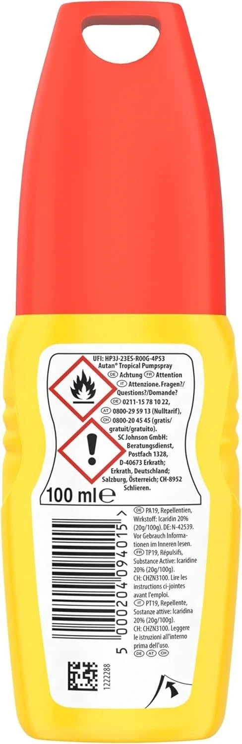 Mückenspray 100ml Mückenschutz Icaridin 20% Reise Camping Outdoor Spray