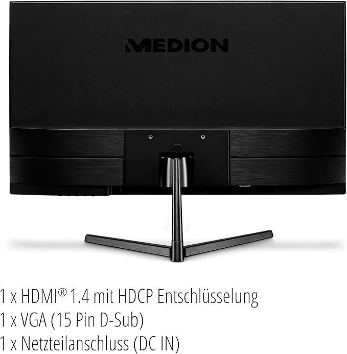 MEDION P52218 22 Zoll Monitor Full HD HDMI VGA 60Hz Anti-Glare Schwarz