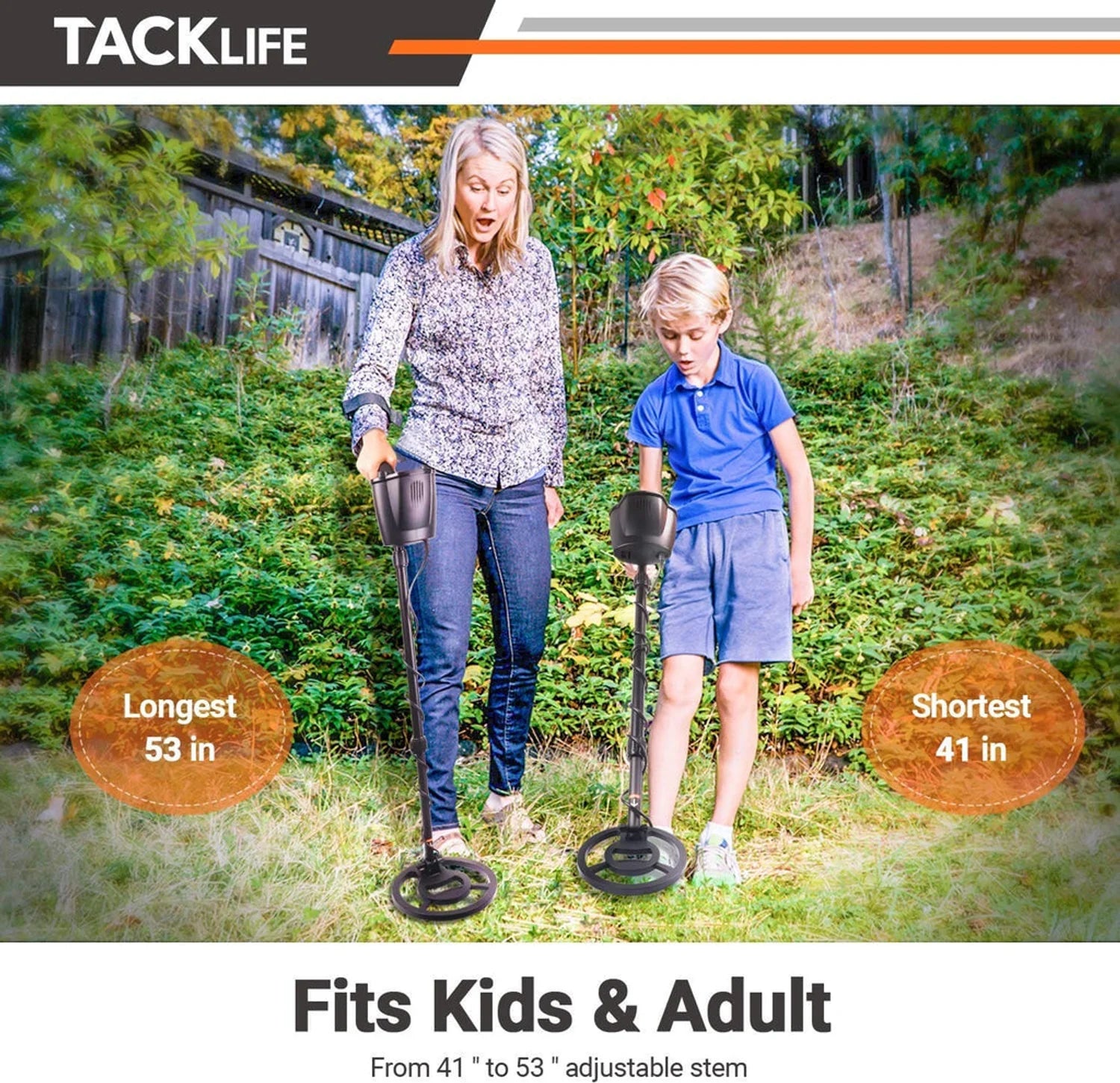 TACKLIFE Metal Detector Metal Detectors LED Light Gold Coins Detector 