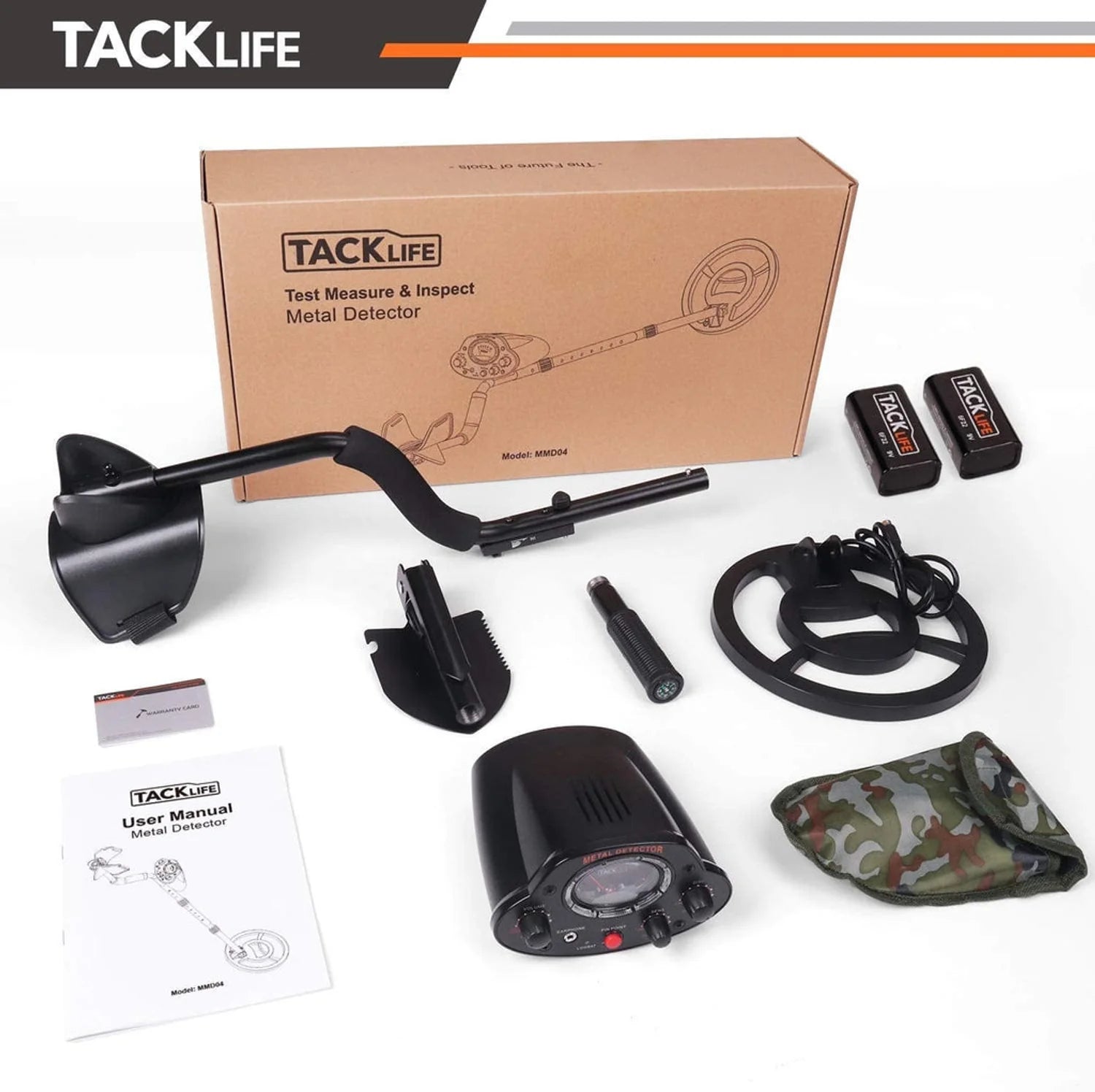 TACKLIFE Metal Detector Metal Detectors LED Light Gold Coins Detector 