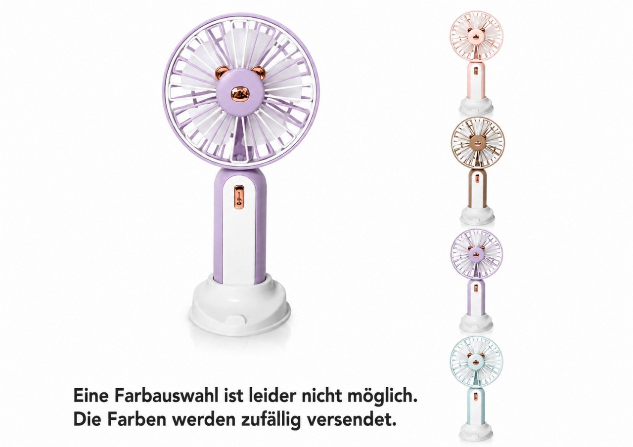 Mini USB Ventilator mit Handyhalterung – Wiederaufladbarer Tischventilator USB-C