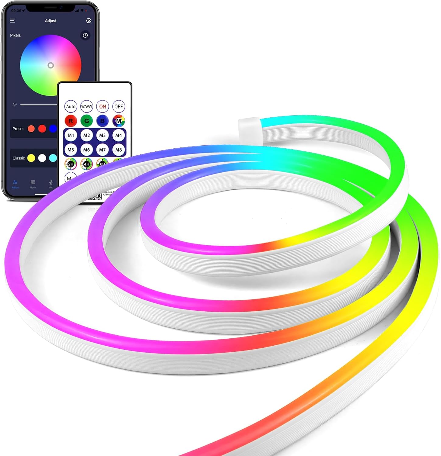 3-30M Neon LED Strip Streifen RGB Flex Schlauch diffus Lichtband Dimmbar mit APP