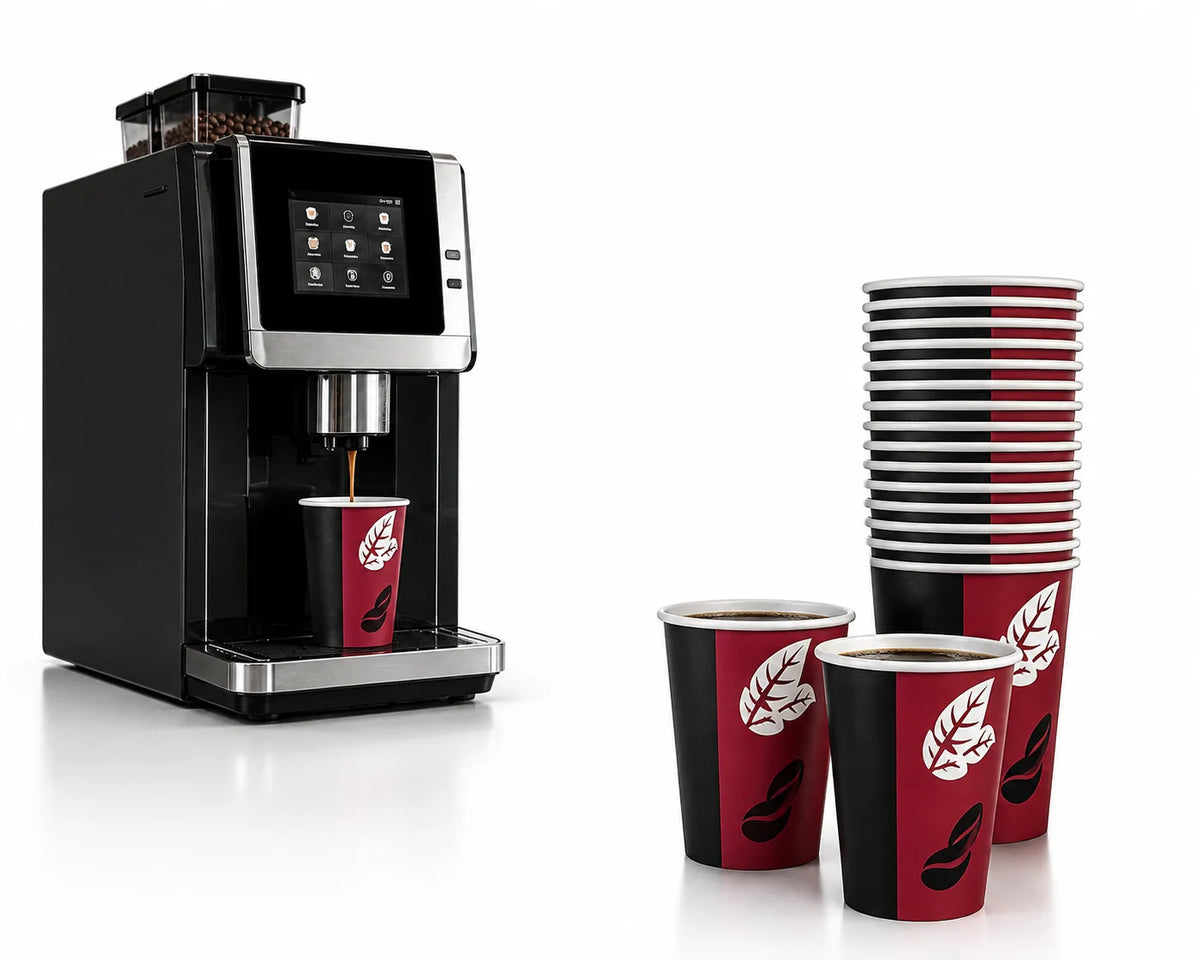 1000 Pappbecher 200 ml 8oz – Einweg Kaffee To Go Becher für Gastronomie Büro Events