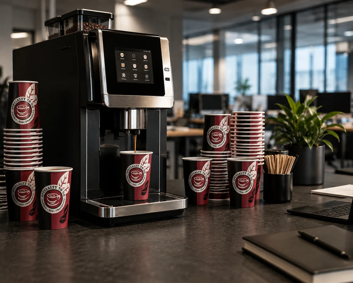 1000 Pappbecher 200 ml 8oz – Einweg Kaffee To Go Becher für Gastronomie Büro Events