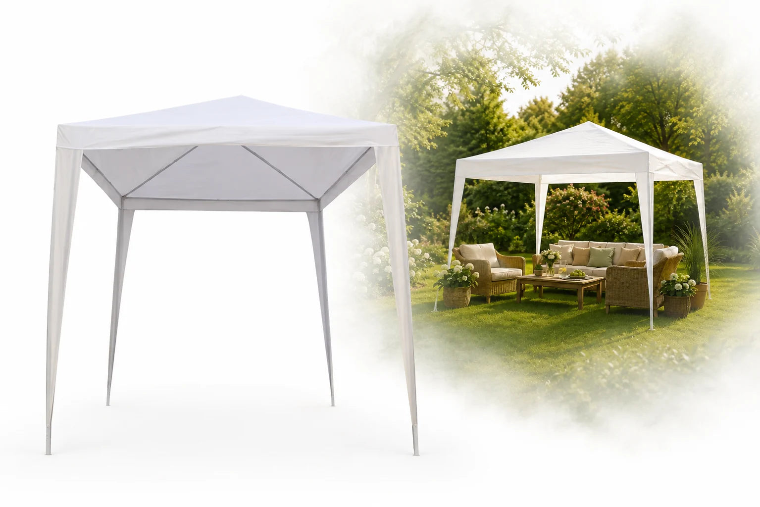 Pavillon 3x3m weiß Gartenpavillon Gartenzelt Partyzelt Festzelt Eventzelt
