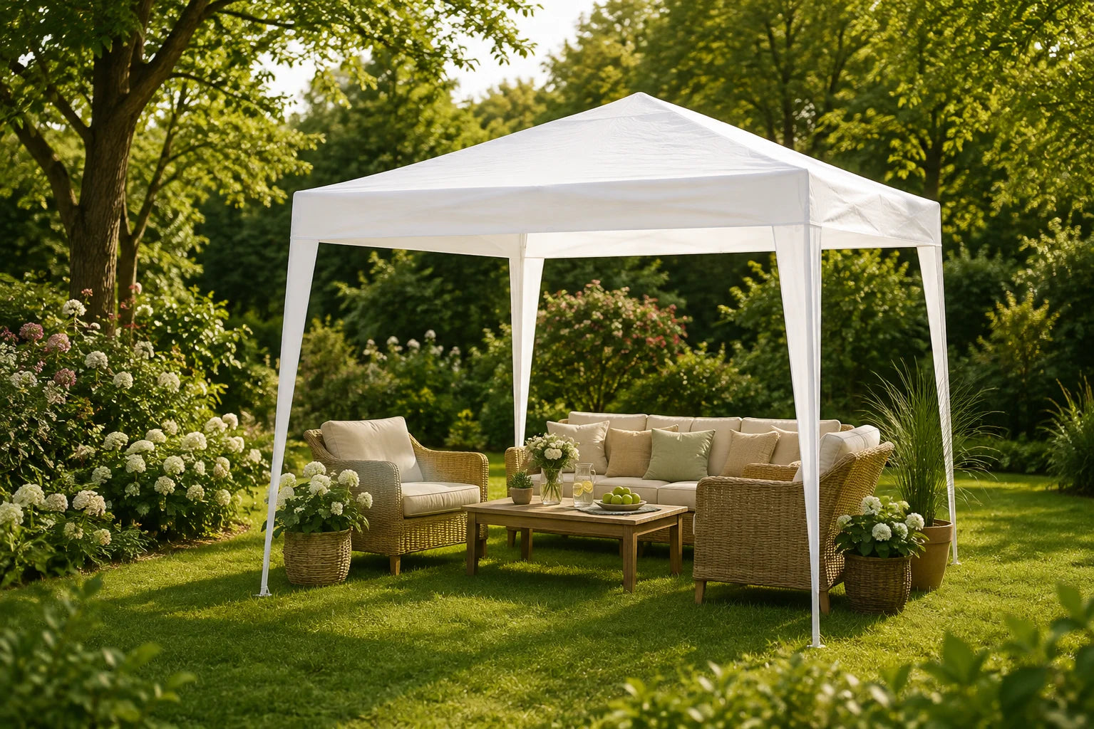 Pavillon 3x3m weiß Gartenpavillon Gartenzelt Partyzelt Festzelt Eventzelt
