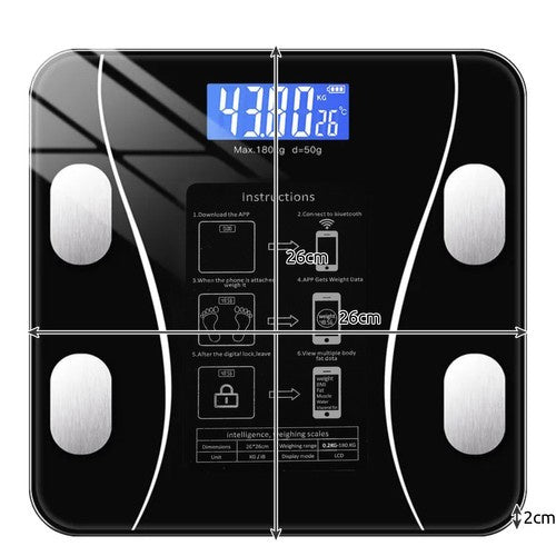 Personenwaage 180 kg Bluetooth – Digitalwaage mit BMI Analyse