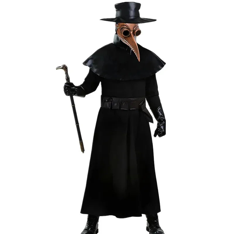 Pestdoktor Maske Braun aus Latex – Schnabelmaske für Halloween, Steampunk, Cosplay, Kostüm & Horror Party