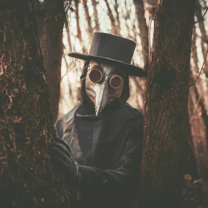 Pestdoktor Maske Braun aus Latex – Schnabelmaske für Halloween, Steampunk, Cosplay, Kostüm & Horror Party