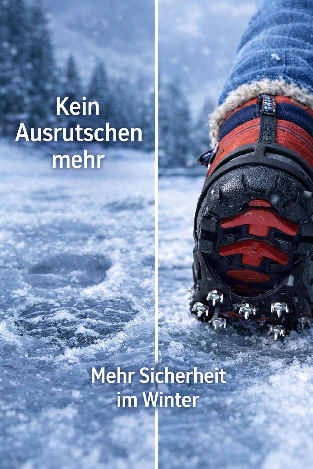 Kinder Schuhspikes 5 Metallzähne – Rutschfeste Eiskrallen für Schuhe | Anti-Rutsch Schneespikes für Eis & Schnee