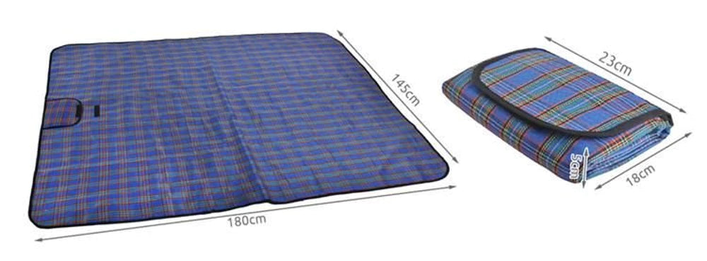 Wasserdichte Picknickdecke 145x180 cm – Faltbare Stranddecke Blau