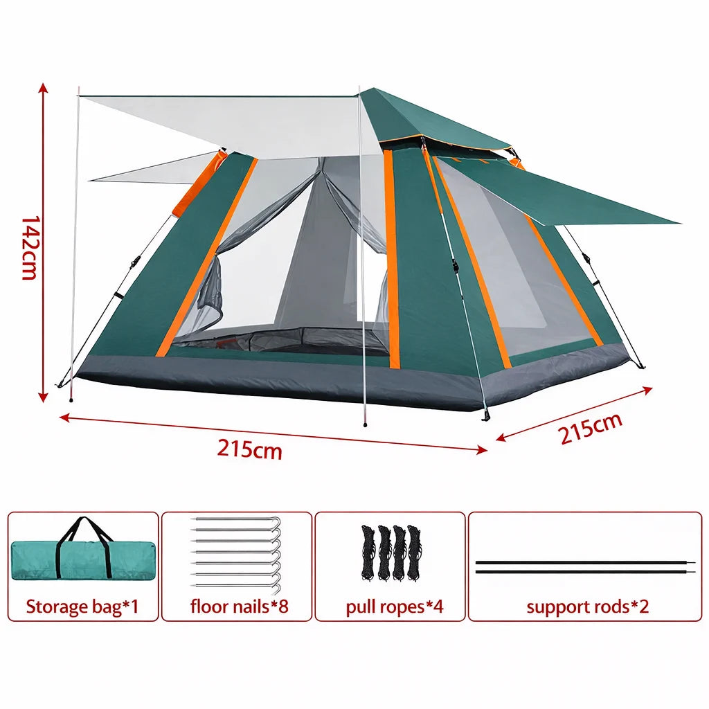 Pop Up Zelt 3-4 Personen Automatik Campingzelt Kuppelzelt Wasserdicht
