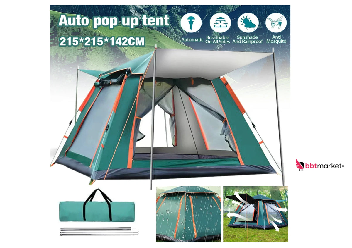 Pop Up Zelt 3-4 Personen Automatik Campingzelt Kuppelzelt Wasserdicht