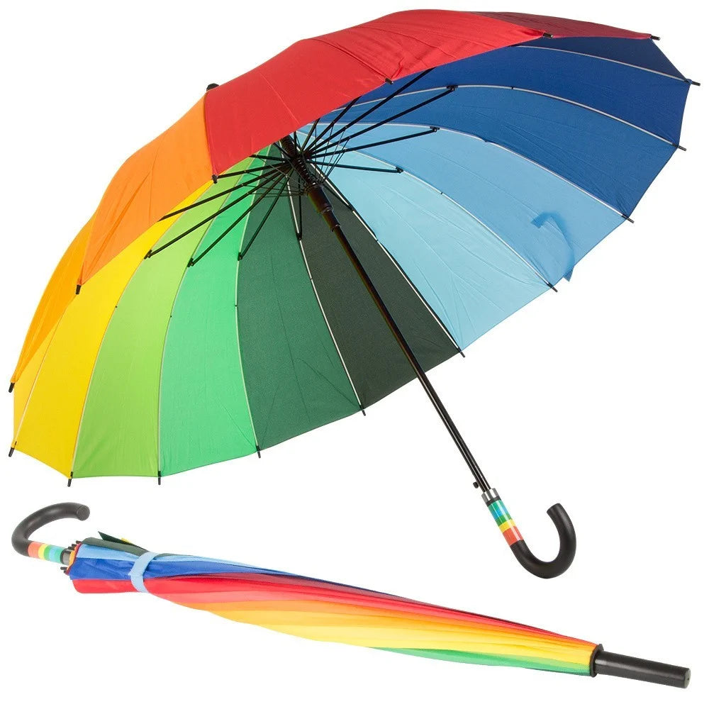 Regenbogenschirm Automatik Regenschirm XXL 115cm Windfest Bunt