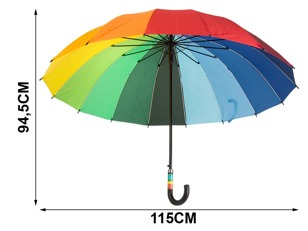 Regenbogenschirm Automatik Regenschirm XXL 115cm Windfest Bunt
