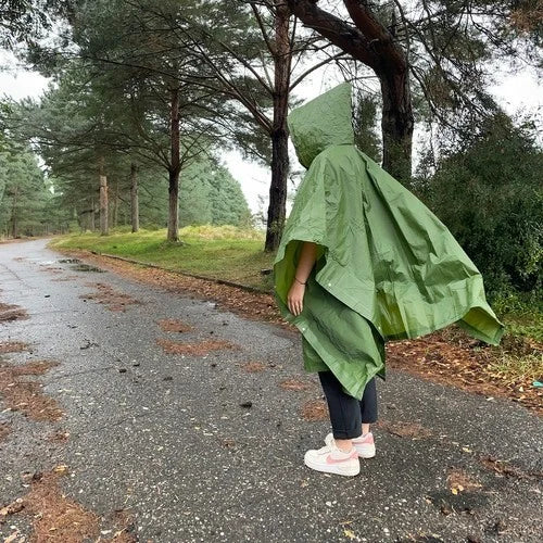 Regenponcho mit Kapuze wasserdicht wiederverwendbar Unisex für Outdoor Camping Festival