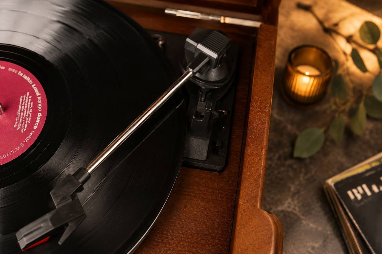 Plattenspieler Retro CD Player Radio USB AUX Stereoanlage Lautsprecher Holz
