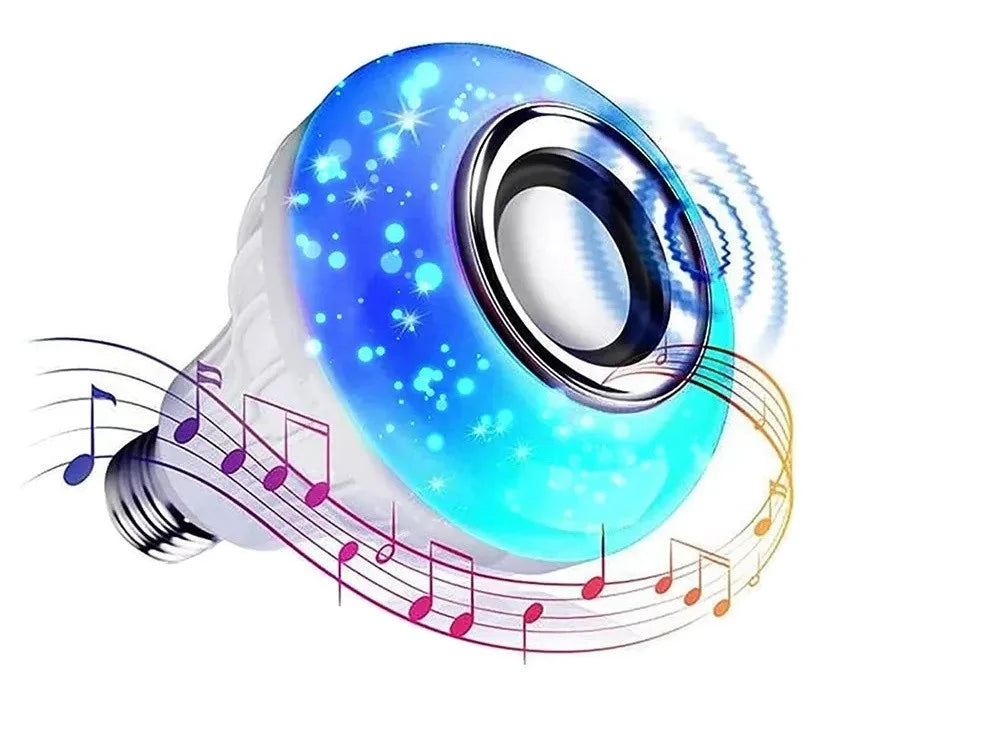 RGB LED Lampe E27 mit Bluetooth Lautsprecher Fernbedienung Farbwechsel 7W