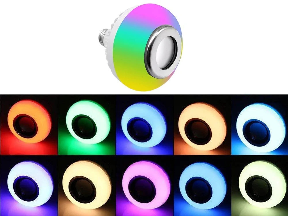 RGB LED Lampe E27 mit Bluetooth Lautsprecher Fernbedienung Farbwechsel 7W
