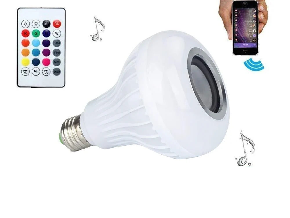 RGB LED Lampe E27 mit Bluetooth Lautsprecher Fernbedienung Farbwechsel 7W