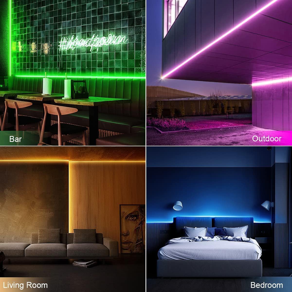 RGB LED Neonstreifen 5m – Flexibel, IP67 Wasserdicht & Bluetooth Steuerung