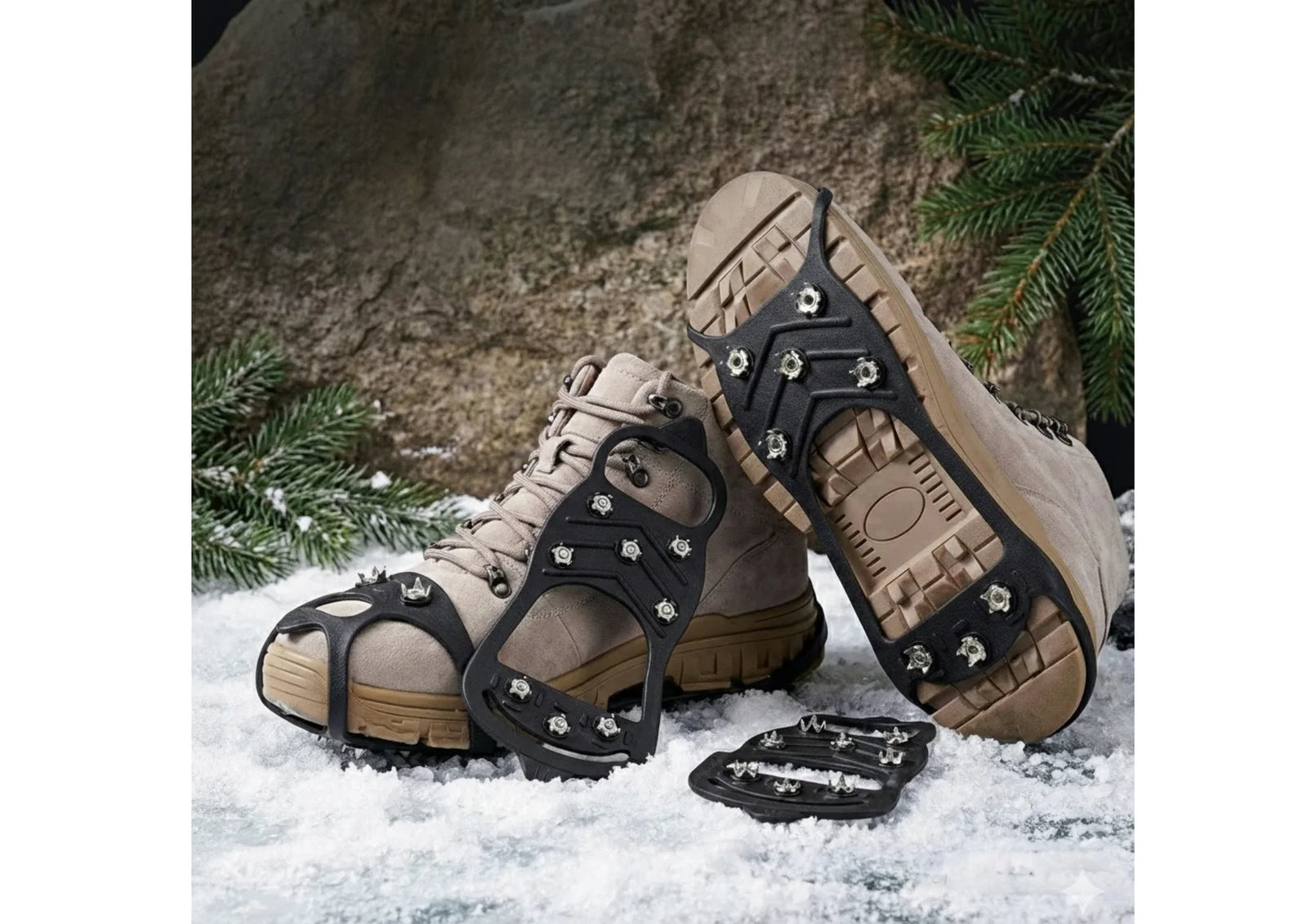 Rutschfeste Schuhüberzüge Spikes 8 Edelstahlzähne Winter Größe L 40-46