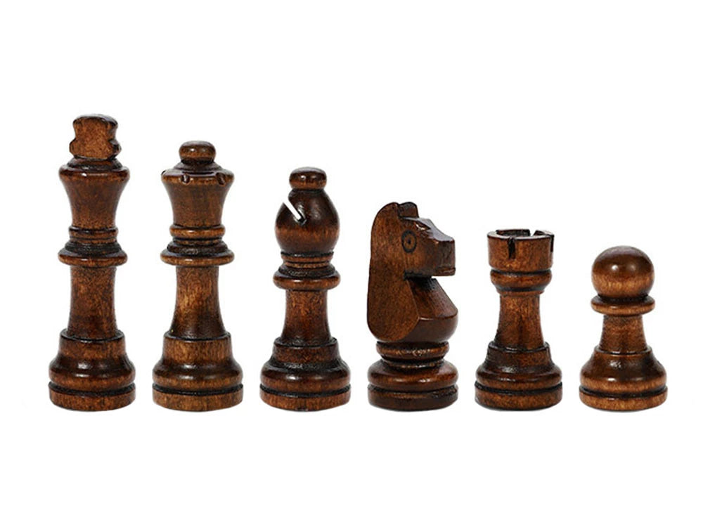 3-in-1 Schachspiel aus Holz mit Dame und Backgammon – Klappbares Familienspiel & Reisespiel 29,5 x 29,5 cm