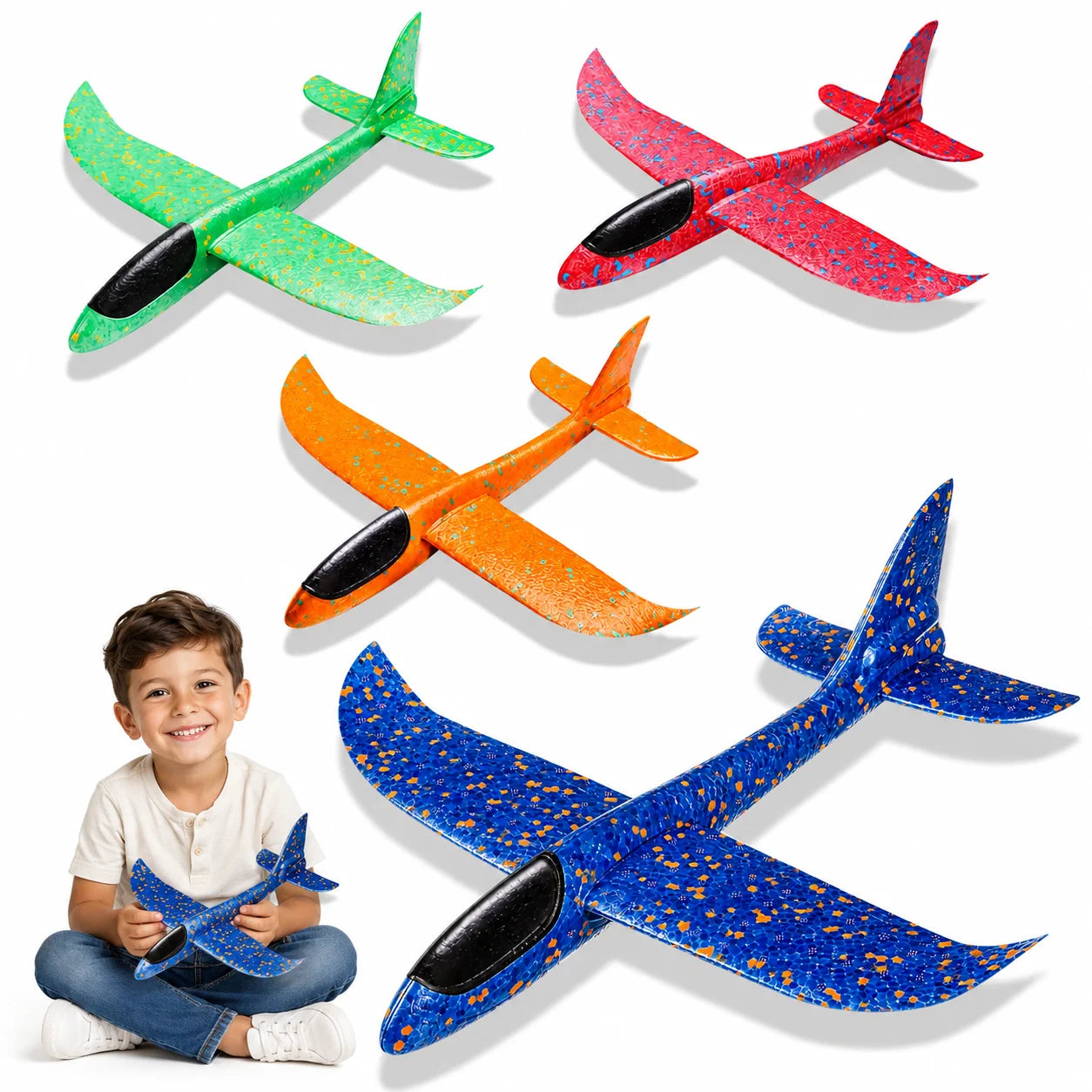 Schaumstoff Flugzeug mit Katapult Wurfgleiter Segelflugzeug Outdoor Kinder