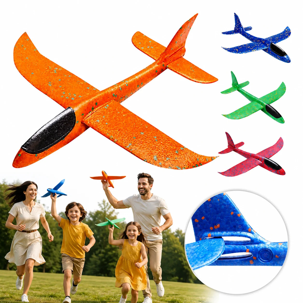 Schaumstoff Flugzeug mit Katapult Wurfgleiter Segelflugzeug Outdoor Kinder