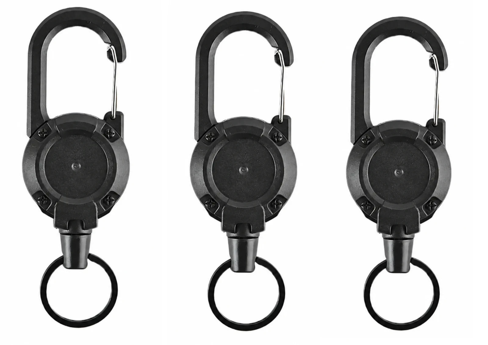 Schlüsselaufroller mit Stahlseil Karabiner Schlüsselhalter Ausweis Retraktor