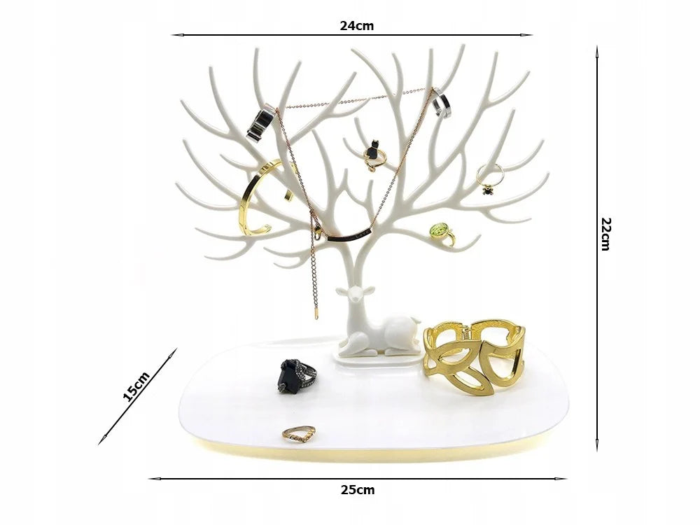 Schmuckständer Hirschbaum Weiß Organizer für Armbänder Ohrringe Ketten 💎