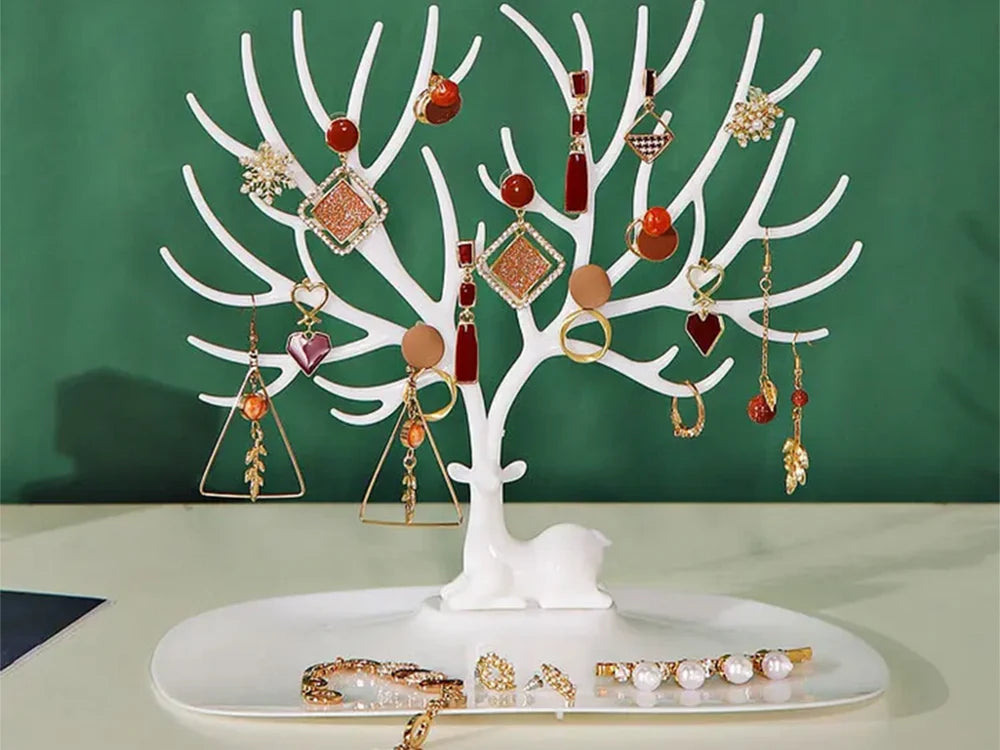 Schmuckständer Hirschbaum Weiß Organizer für Armbänder Ohrringe Ketten 💎