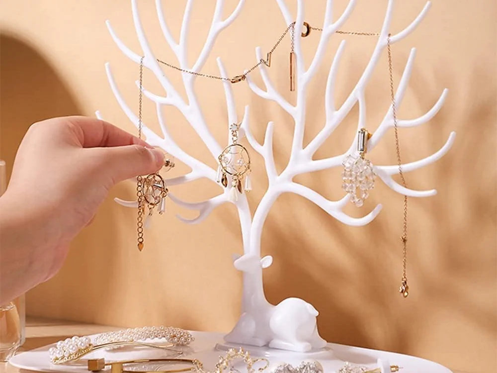 Schmuckständer Hirschbaum Weiß Organizer für Armbänder Ohrringe Ketten 💎
