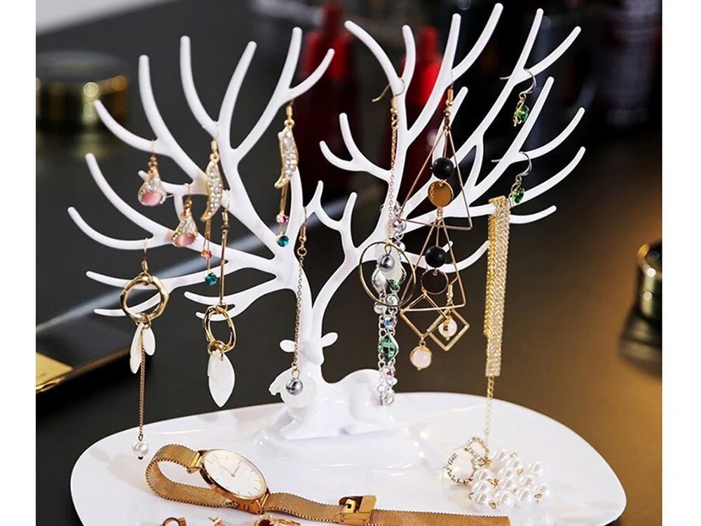 Schmuckständer Hirschbaum Weiß Organizer für Armbänder Ohrringe Ketten 💎