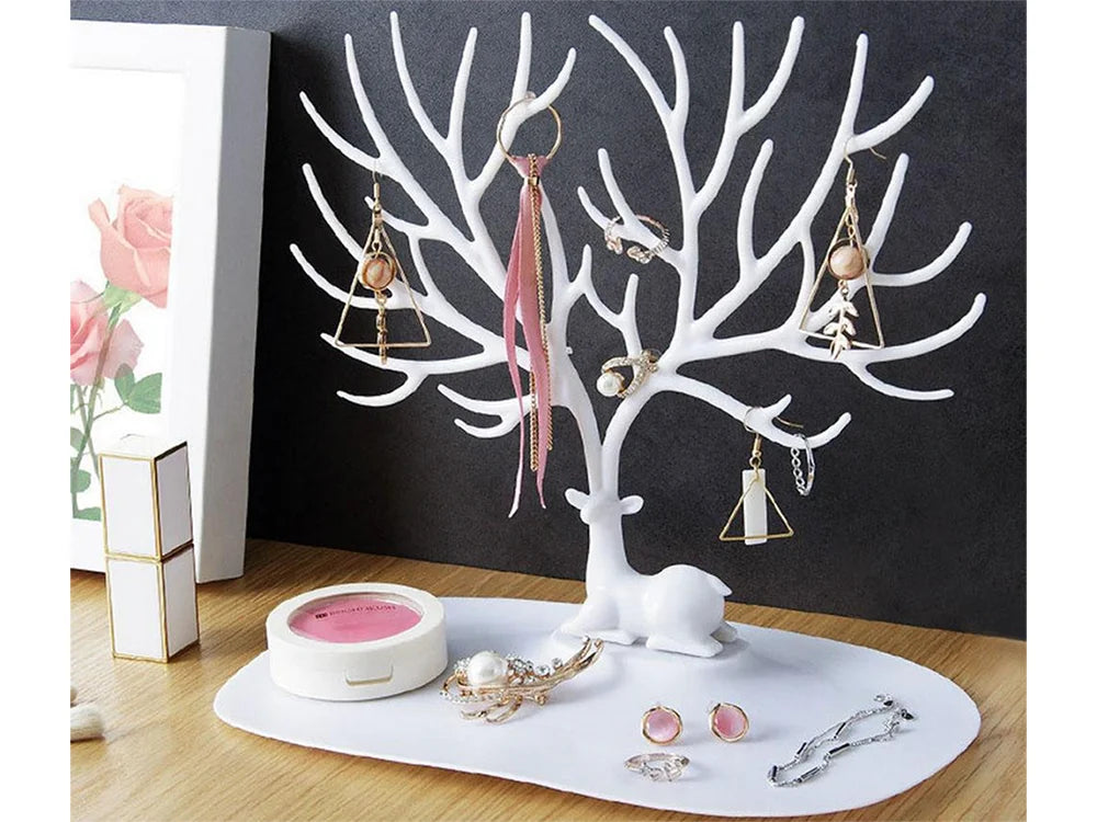 Schmuckständer Hirschbaum Weiß Organizer für Armbänder Ohrringe Ketten 💎