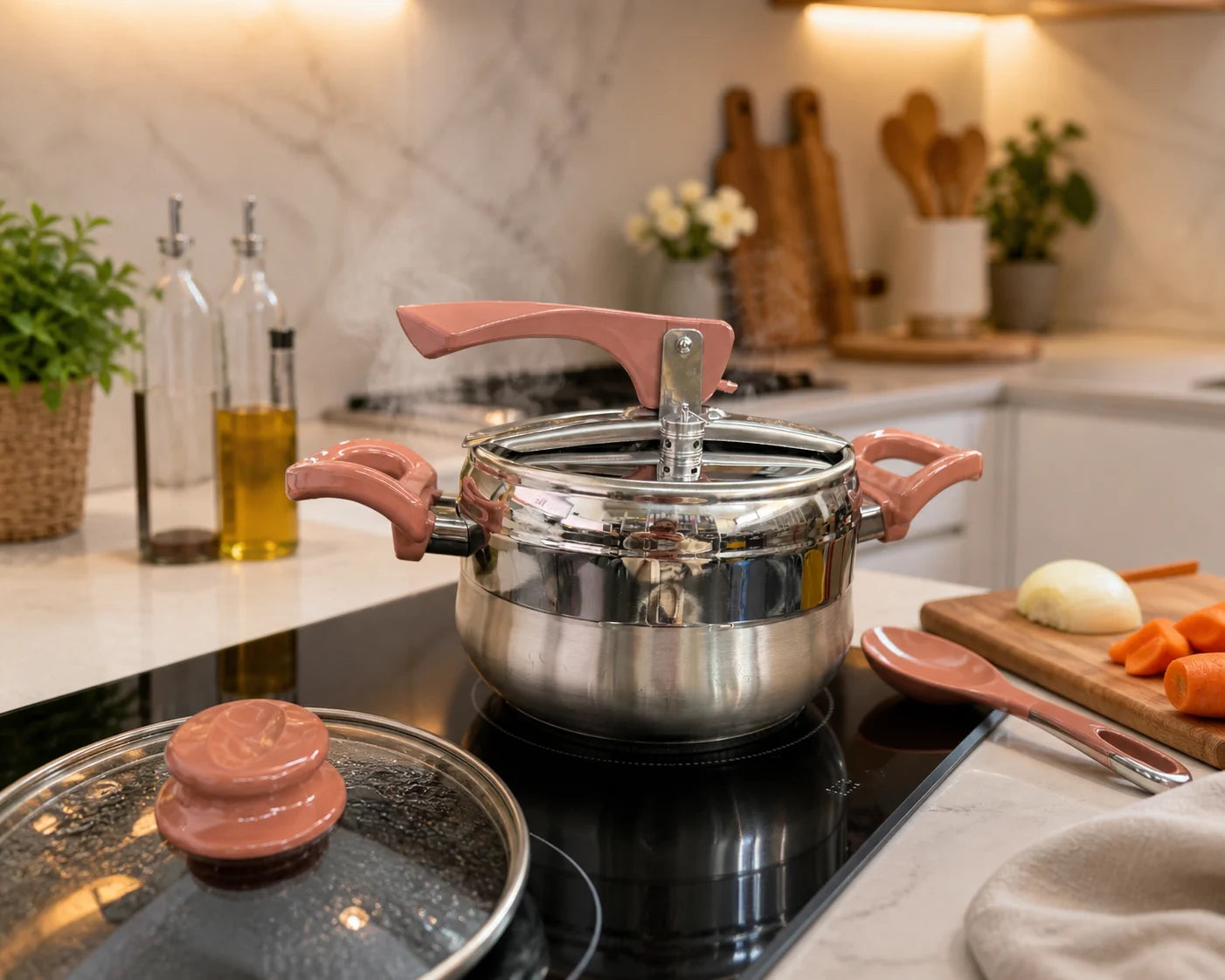 Schnellkochtopf 4L Edelstahl Induktion Dampfkochtopf Küche