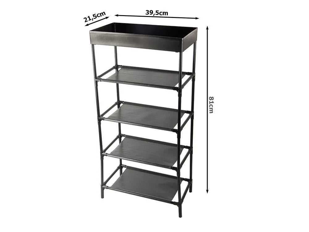 Schuhregal 5 Ablagen Schwarz Schuhständer Schuhablage Regal Organizer 81cm