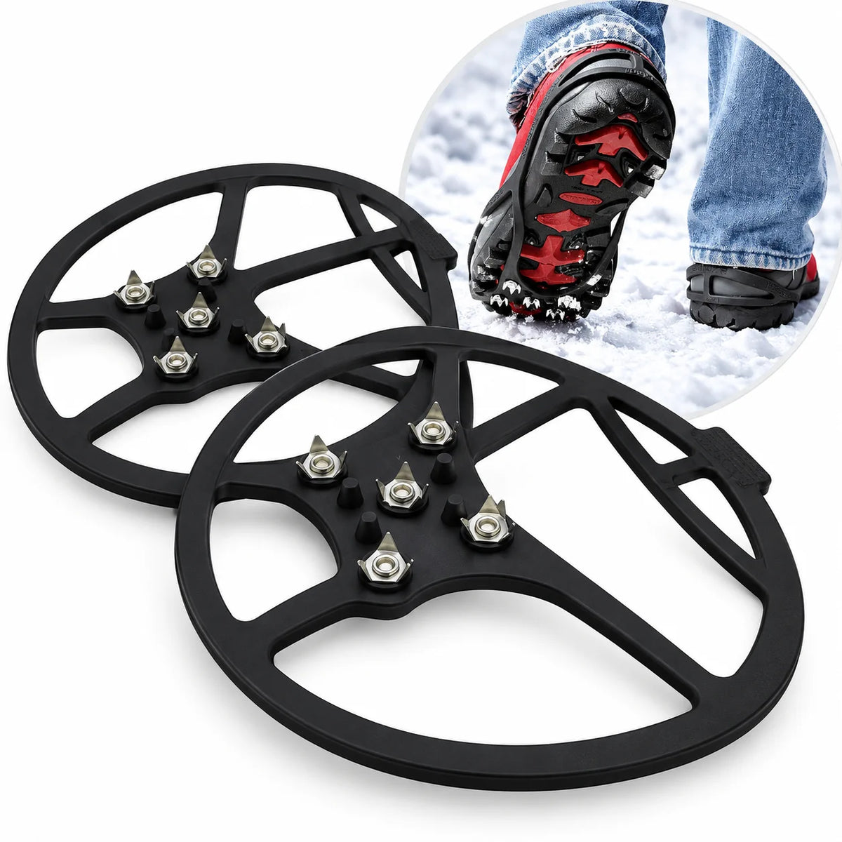 Schuhspikes Spikes Schwarz Anitrutsch Eis Schuh Krallen Antirutsch Schnee Schuhe